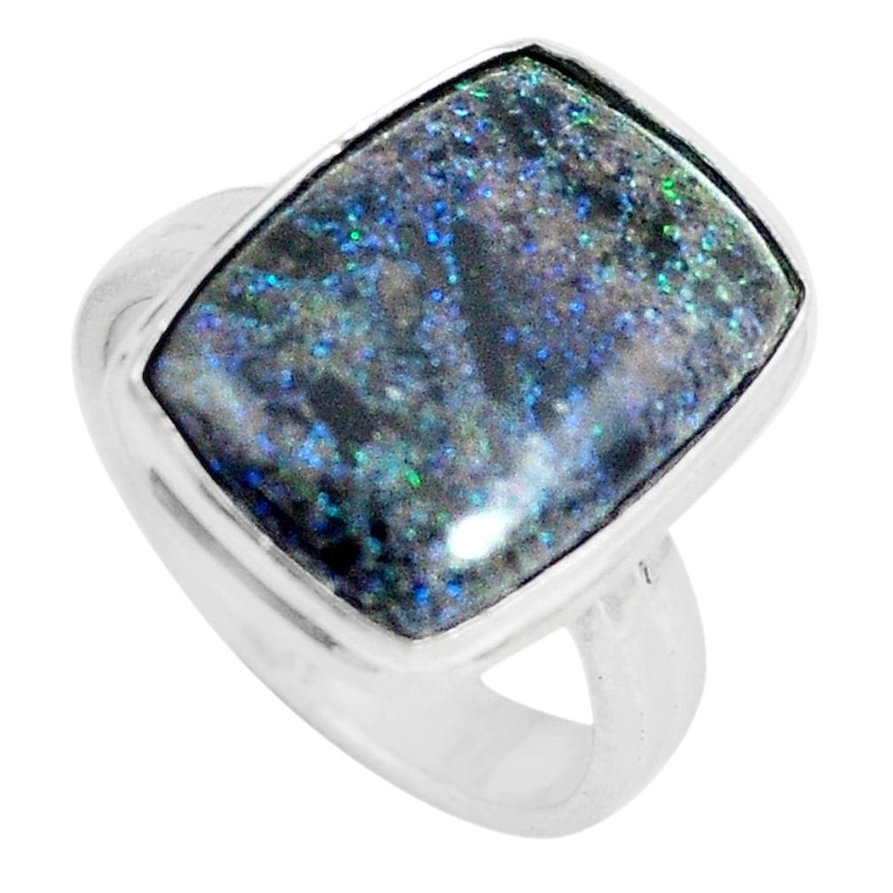 925 silver 9.86cts natural black honduran matrix opal ring jewelry size 8 m87679