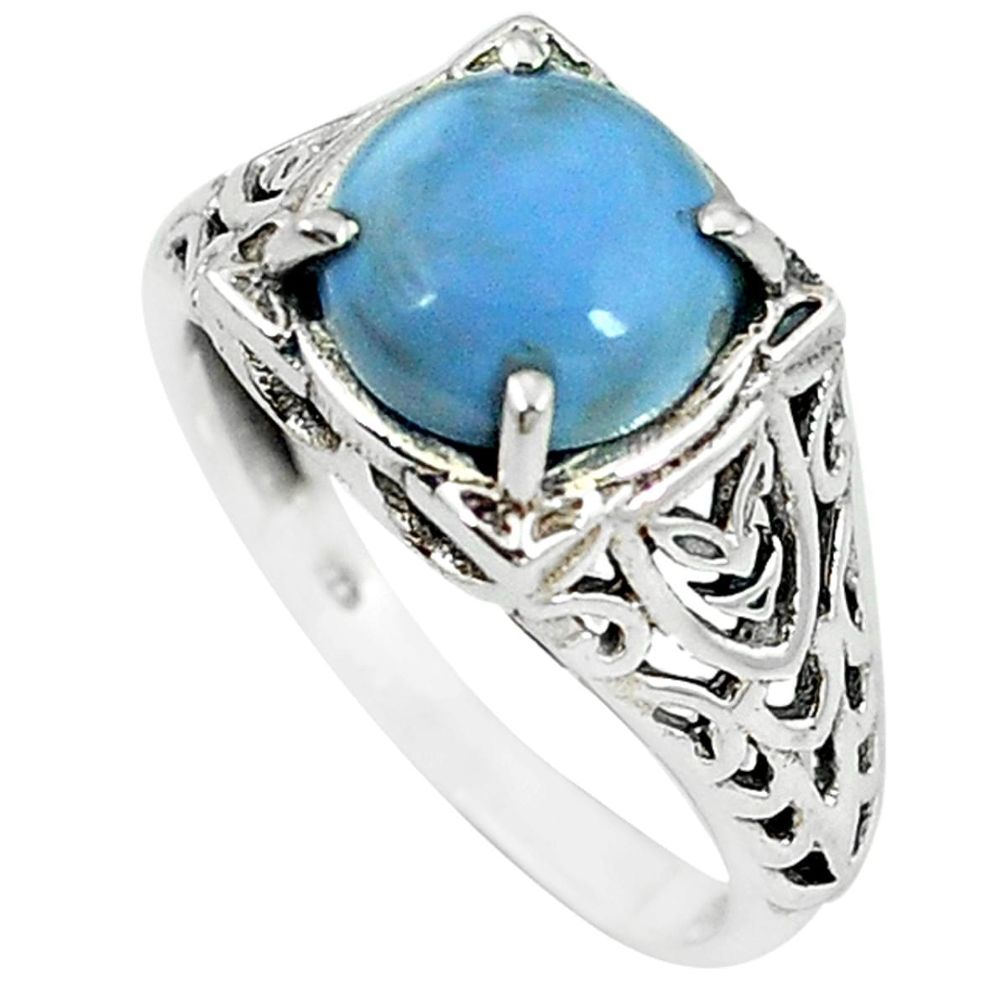 Natural blue owyhee opal 925 sterling silver ring jewelry size 8 m8787