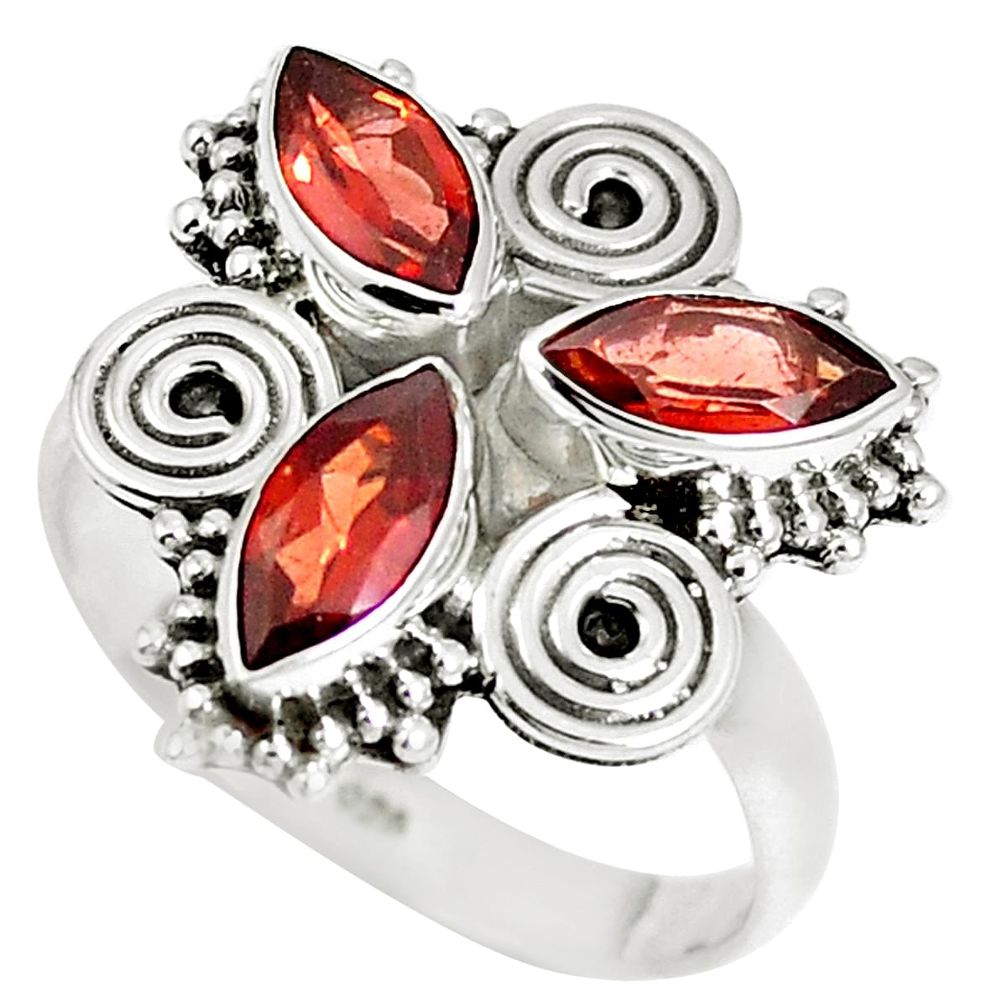 3.83cts natural red garnet 925 sterling silver ring jewelry size 8 m88802