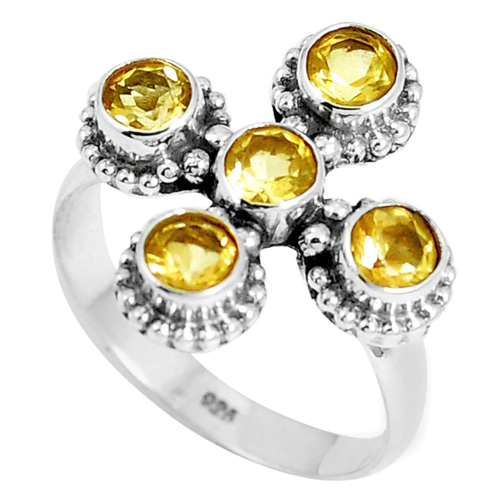 3.48cts natural yellow citrine 925 sterling silver ring jewelry size 7 m88888