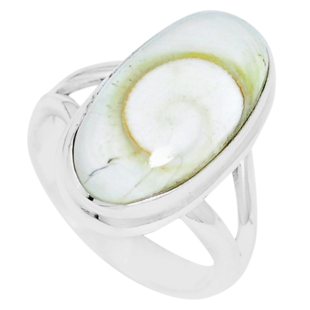 6.54cts natural white shiva eye 925 silver solitaire ring jewelry size 6 m88986