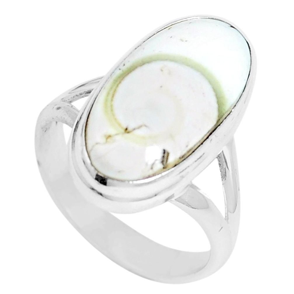 6.54cts natural white shiva eye 925 silver solitaire ring jewelry size 6 m88998