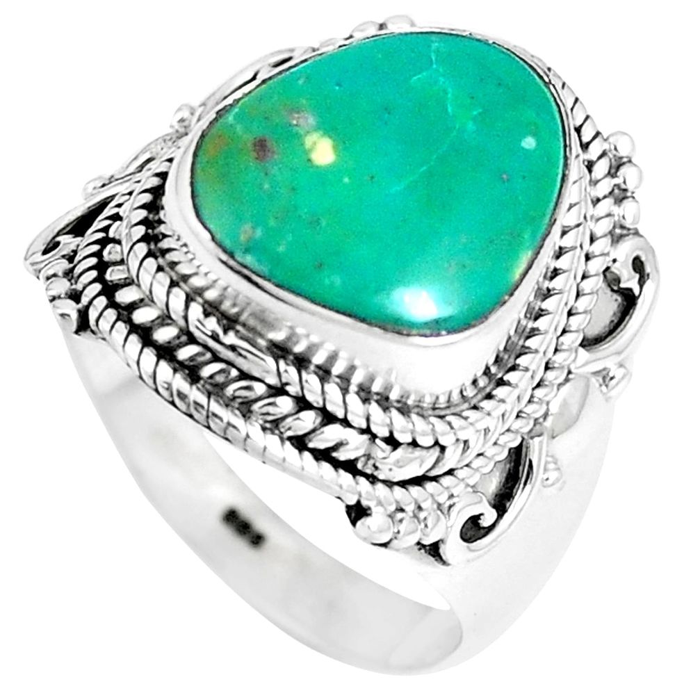 6.83cts natural green opaline 925 silver solitaire ring jewelry size 7.5 m89841