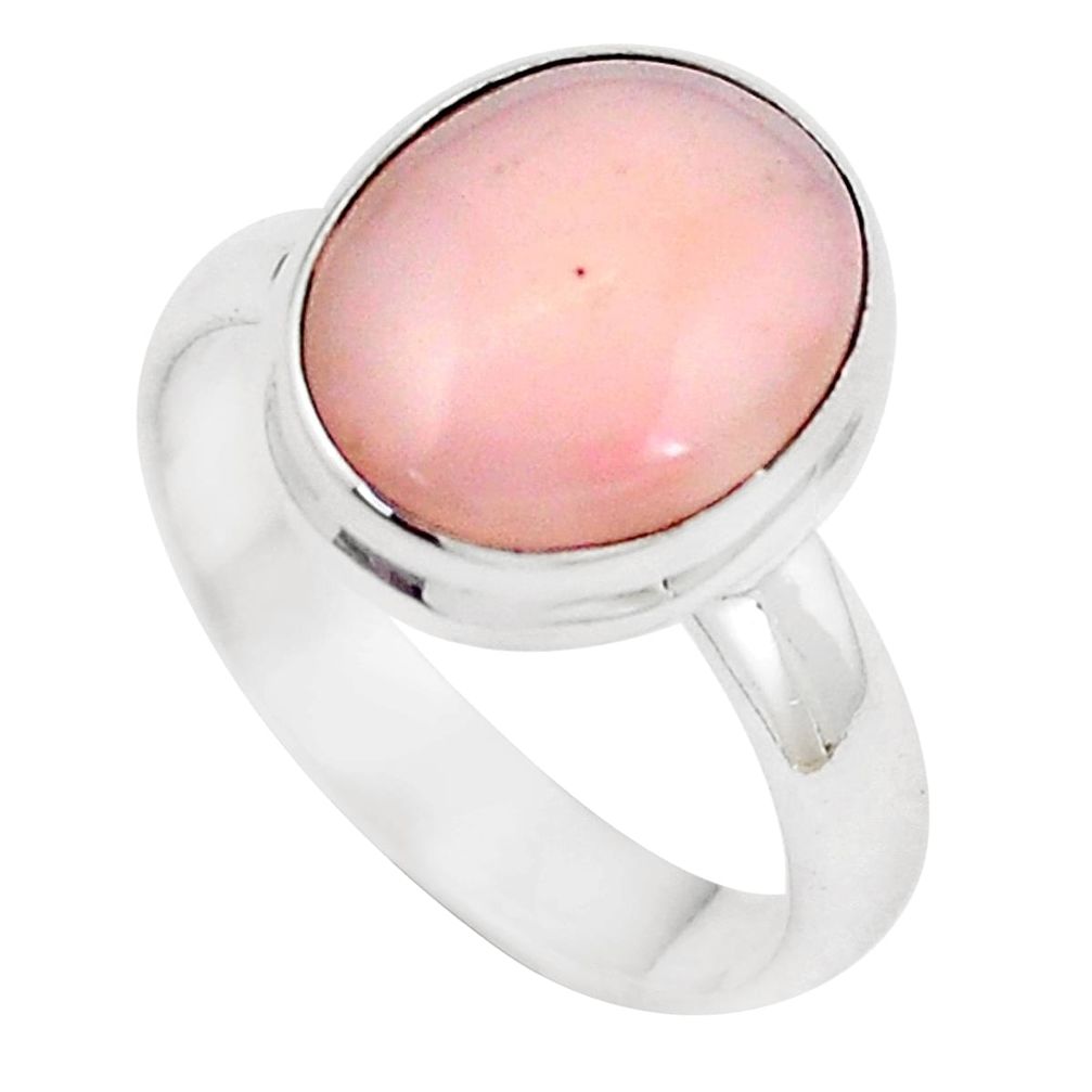 4.70cts natural pink opal 925 silver solitaire ring jewelry size 7 m92069