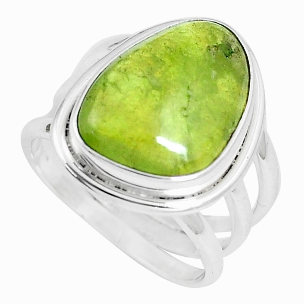 7.83cts natural green vasonite 925 silver solitaire ring jewelry size 6.5 m93163
