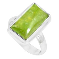 8.43cts natural green vasonite 925 silver solitaire ring jewelry size 8 m93166
