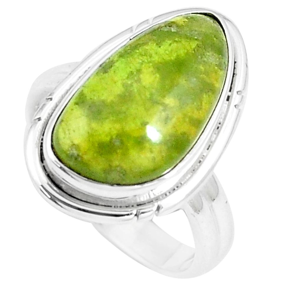 925 silver 7.12cts natural green vasonite solitaire ring jewelry size 6 m93169