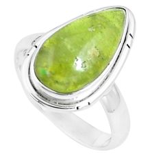 7.32cts natural green vasonite 925 silver solitaire ring jewelry size 8.5 m93170