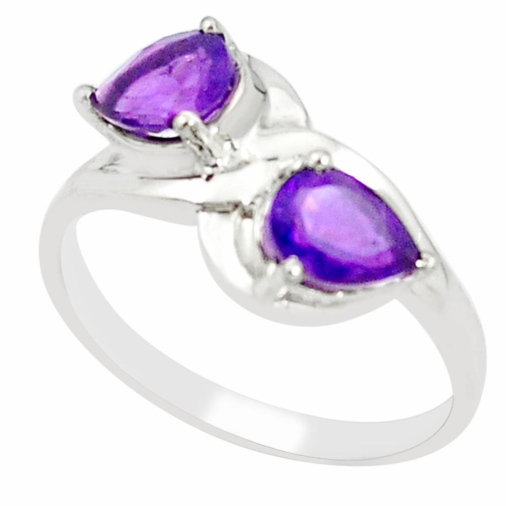 3.51cts natural purple amethyst 925 sterling silver ring jewelry size 8 m94185