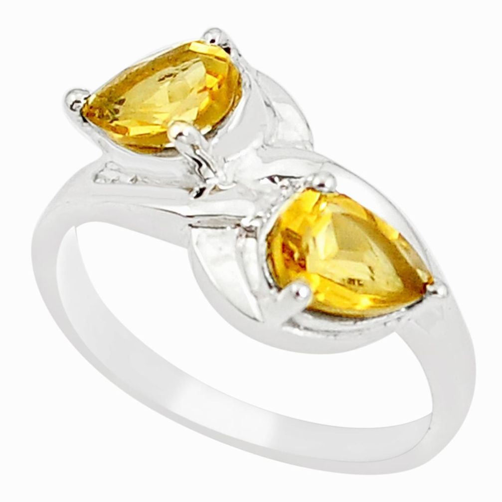 3.12cts natural yellow citrine 925 sterling silver ring jewelry size 6 m94200