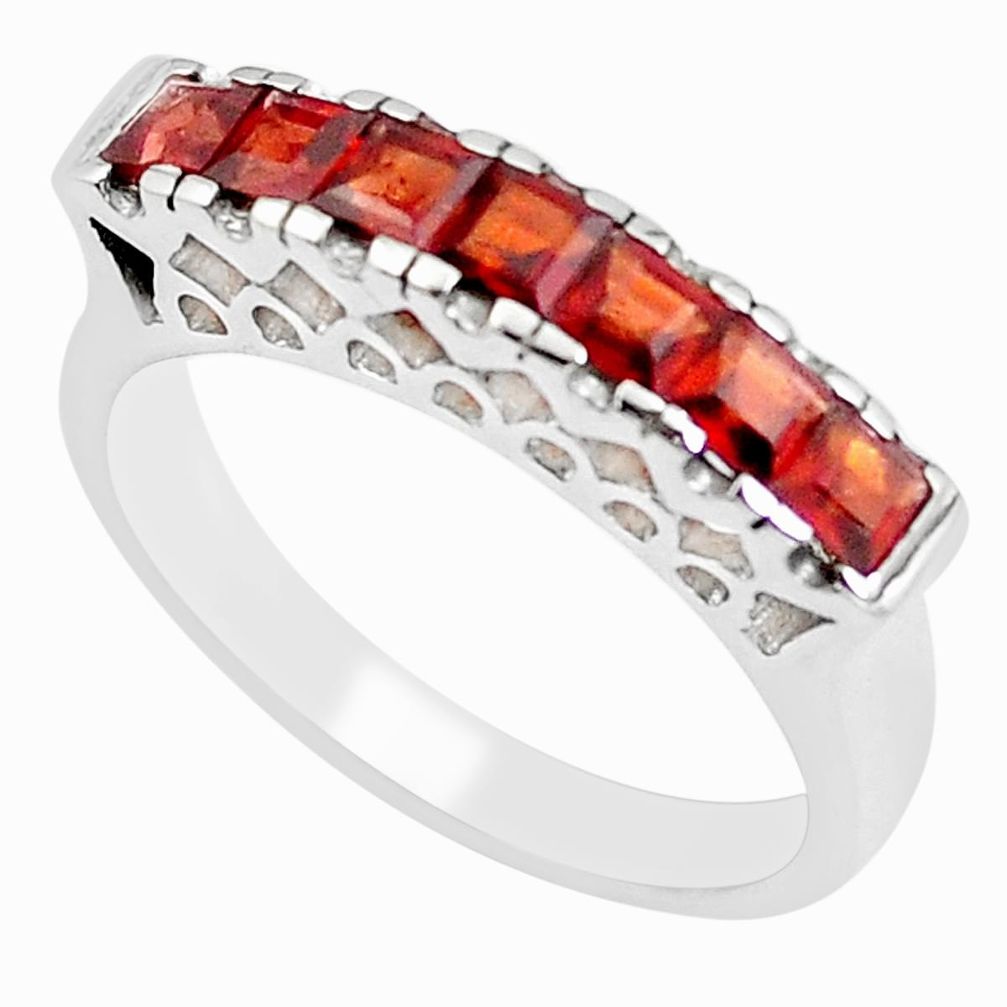 2.69cts natural red garnet 925 sterling silver ring jewelry size 6.5 m94301