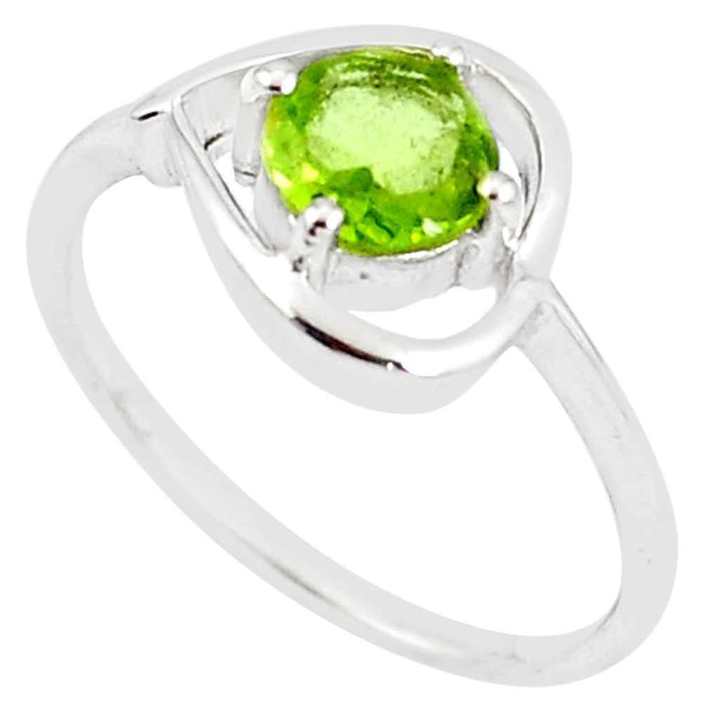 925 silver 1.24cts natural green peridot solitaire ring jewelry size 5.5 m94520