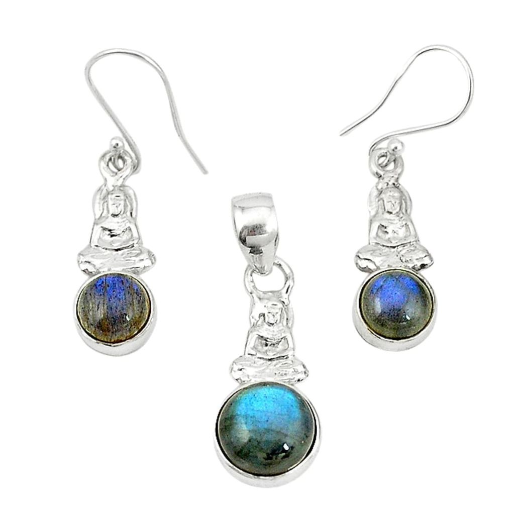 925 silver natural blue labradorite pendant earrings set jewelry m19620