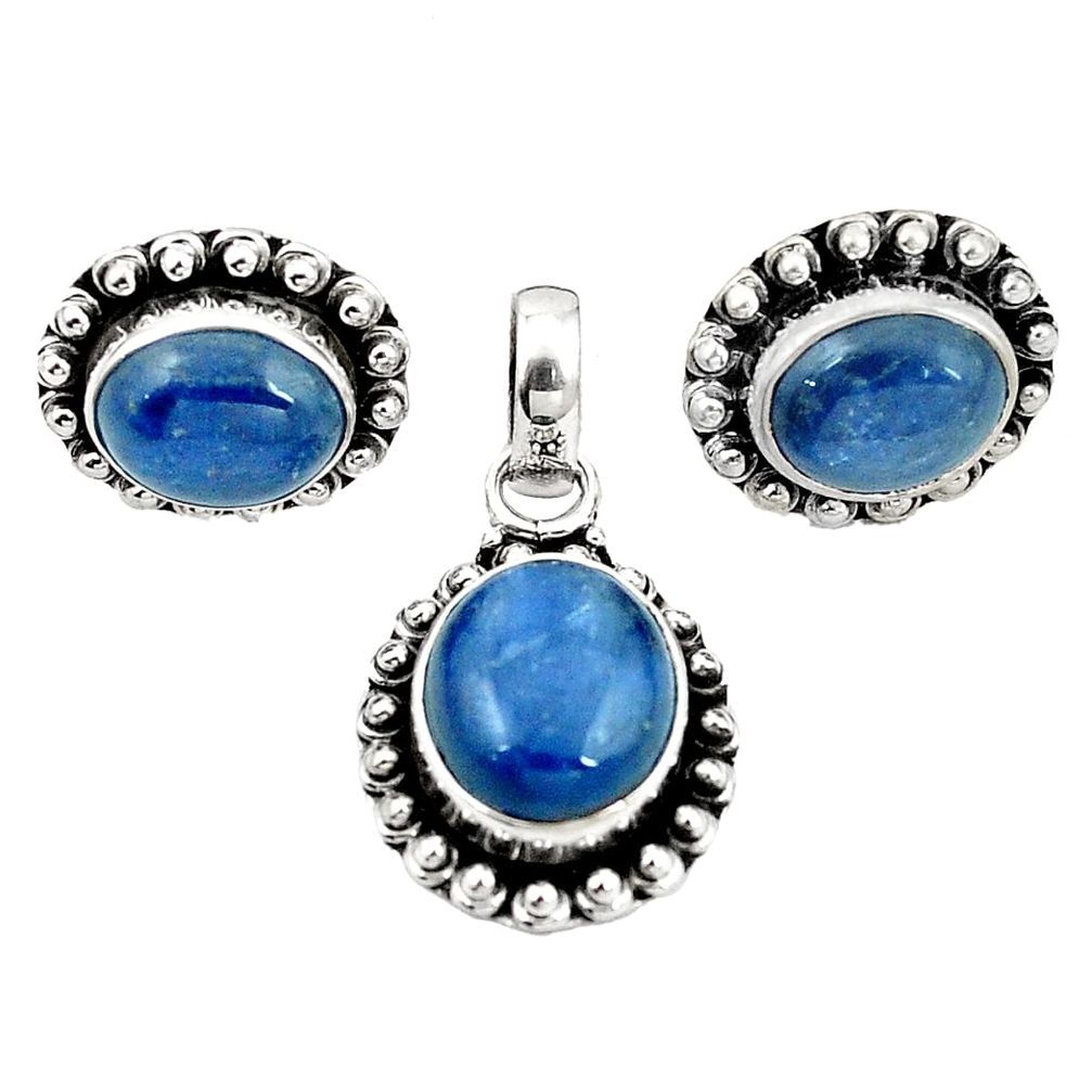 925 sterling silver natural blue kyanite pendant earrings set jewelry m25512