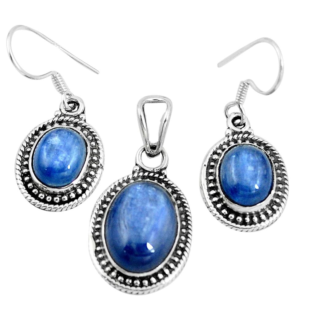 925 silver natural blue doublet opal australian pendant earrings set m78619