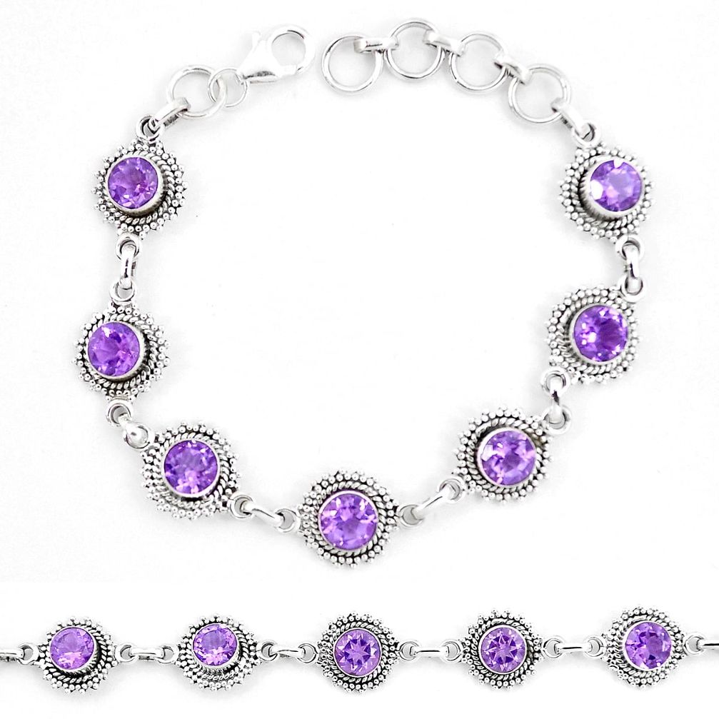 925 sterling silver 9.56cts natural purple amethyst tennis bracelet p13904