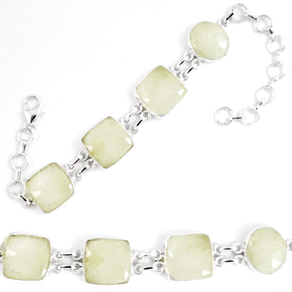 925 silver natural libyan desert glass (gold tektite) tennis bracelet p8497