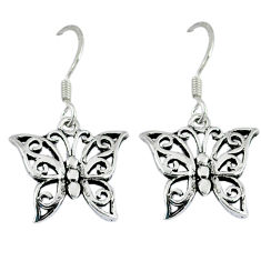 5.18gms indonesian bali style solid 925 sterling silver butterfly earrings p1130