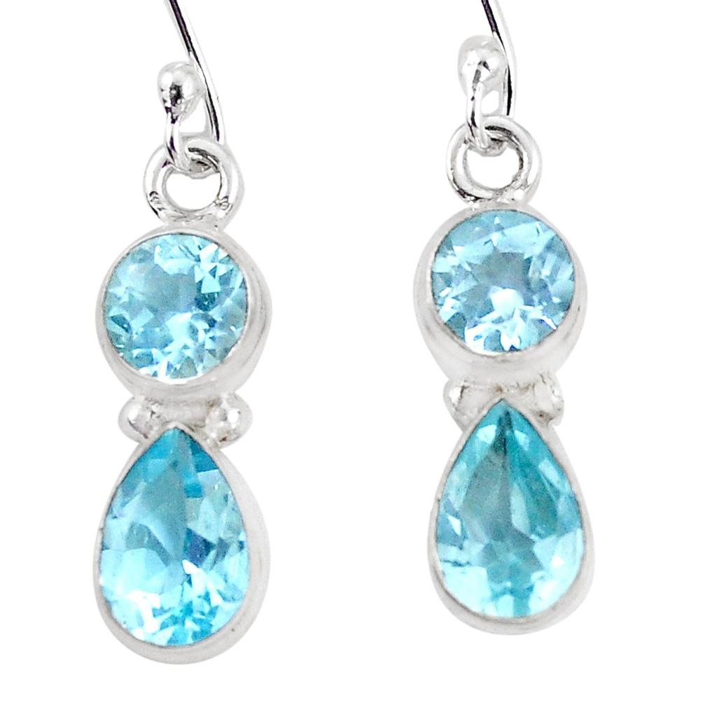 8.06cts natural blue topaz 925 sterling silver earrings jewelry p11403