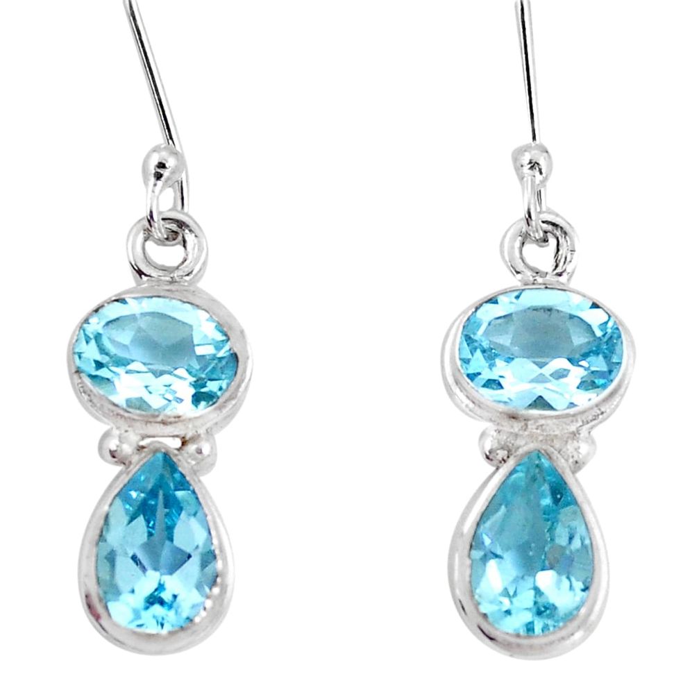 10.29cts natural blue topaz 925 sterling silver earrings jewelry p11410