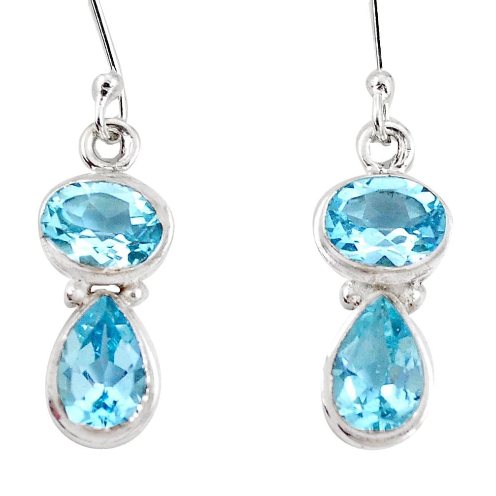 925 sterling silver 10.41cts natural blue topaz earrings jewelry p11411