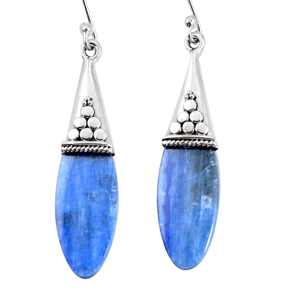 14.79cts natural blue kyanite 925 sterling silver earrings jewelry p11443