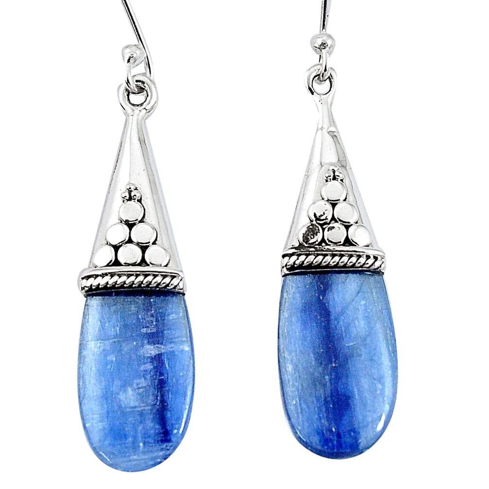 925 sterling silver 14.20cts natural blue kyanite earrings jewelry p11444