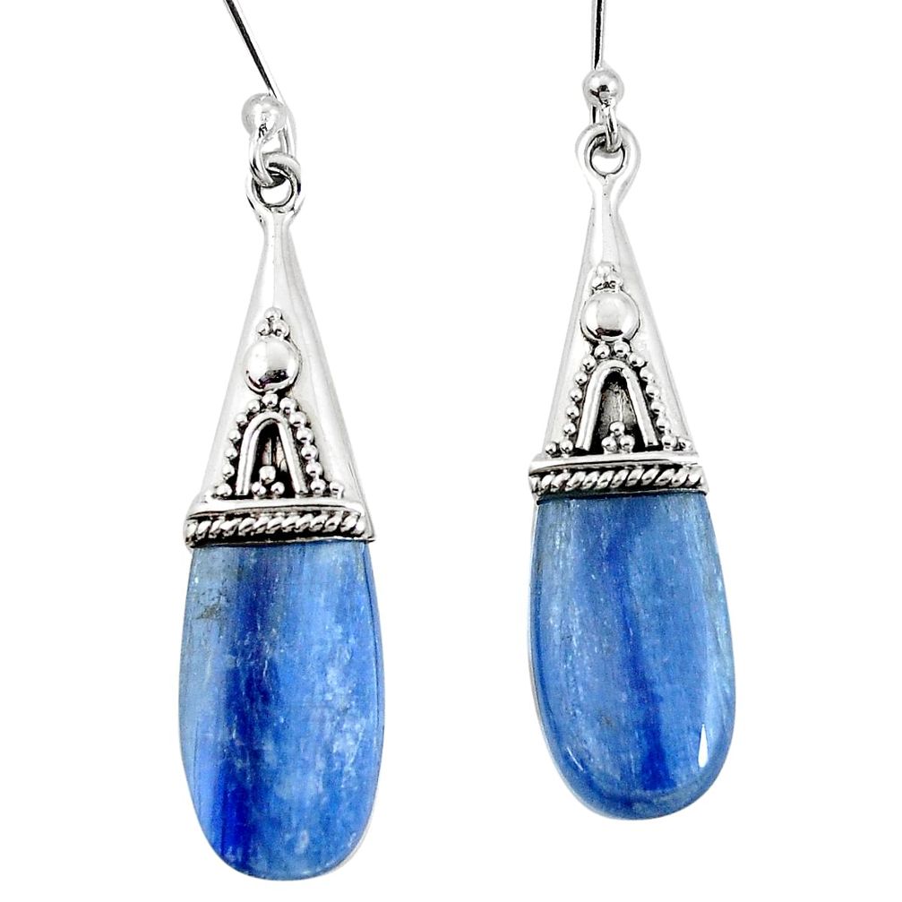 14.79cts natural blue kyanite 925 sterling silver earrings jewelry p11448
