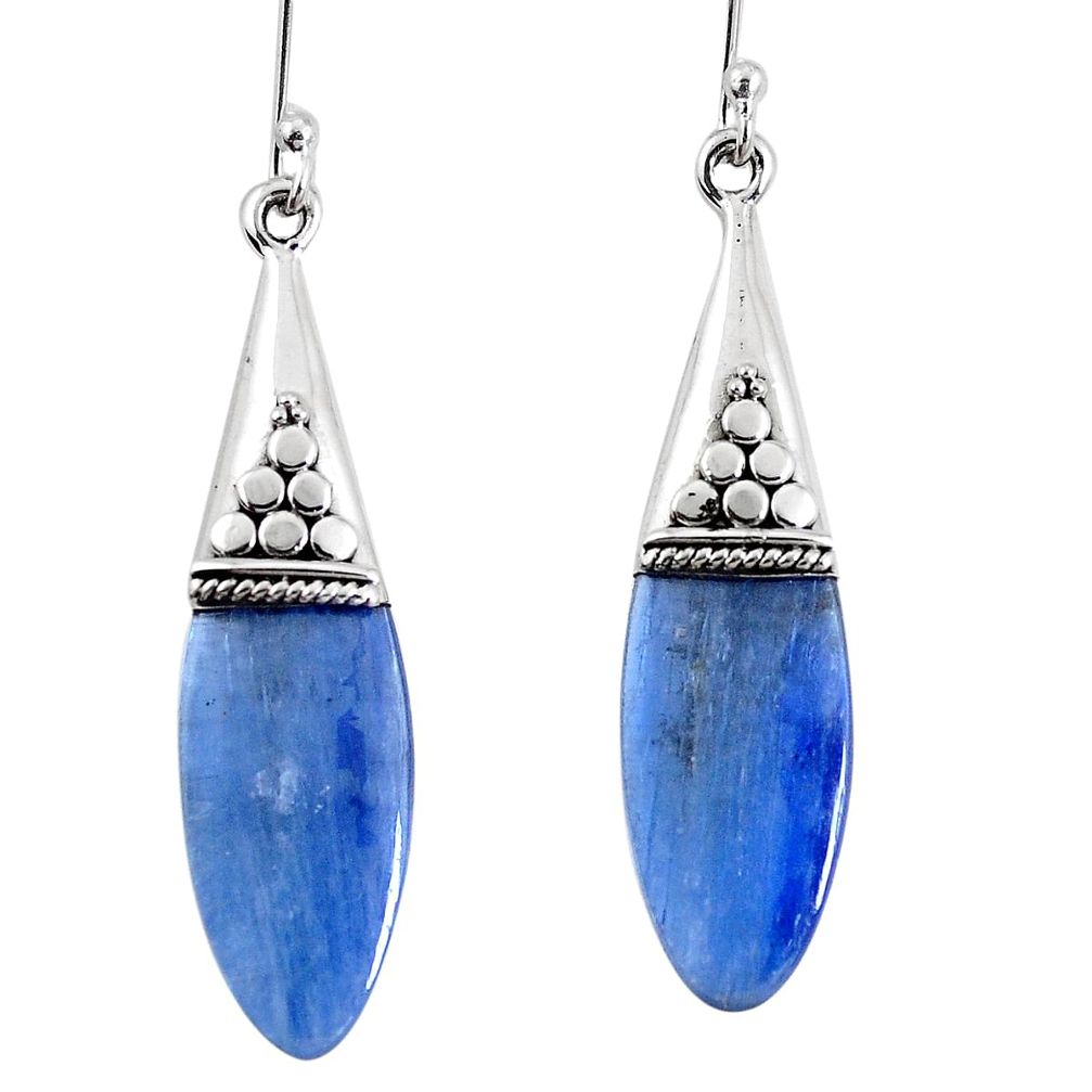 14.79cts natural blue kyanite 925 sterling silver earrings jewelry p11453