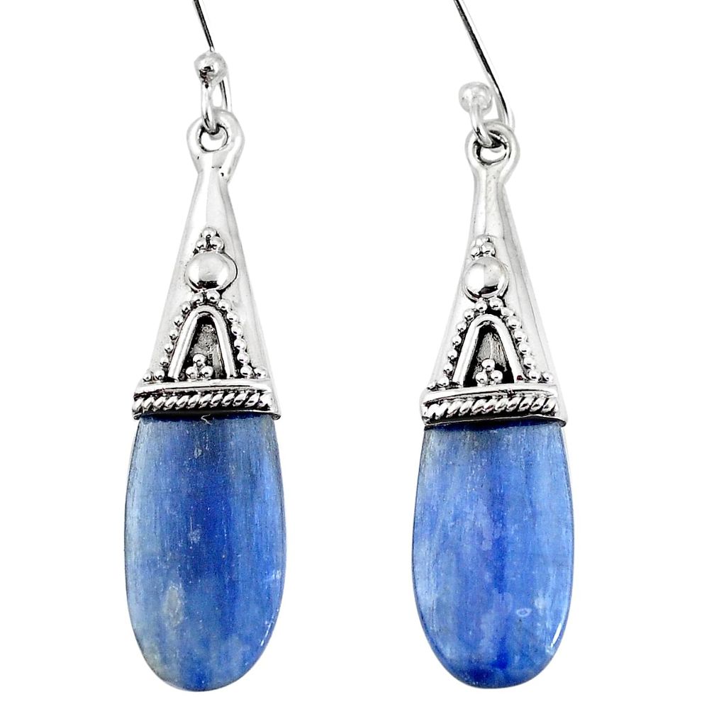 13.65cts natural blue kyanite 925 sterling silver earrings jewelry p11456