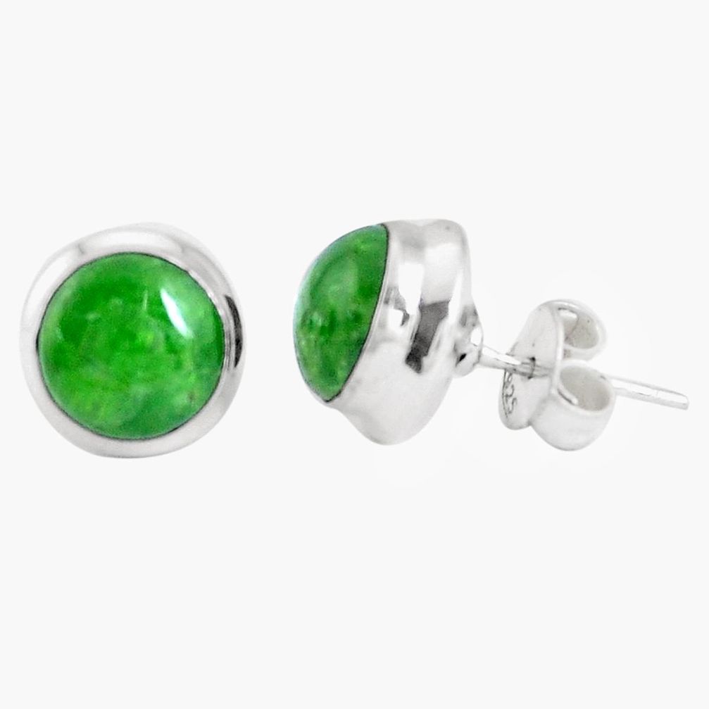 7.00cts natural green chrome diopside 925 silver stud earrings jewelry p11475