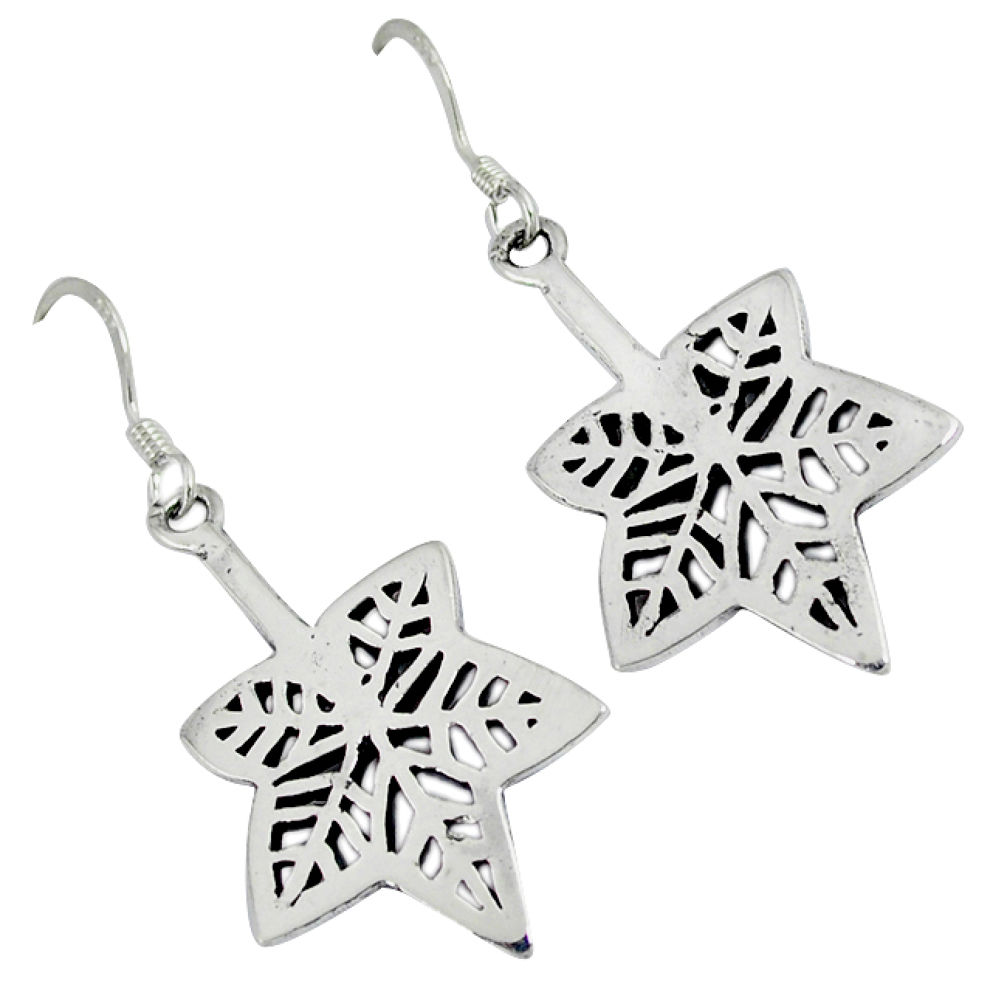 Indonesian bali java island 925 sterling silver dangle flower earrings p1161