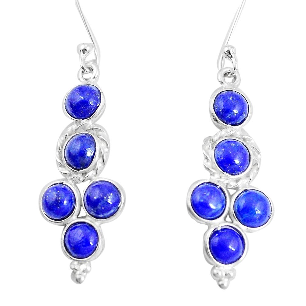 9.59cts natural blue lapis lazuli 925 sterling silver earrings jewelry p11701
