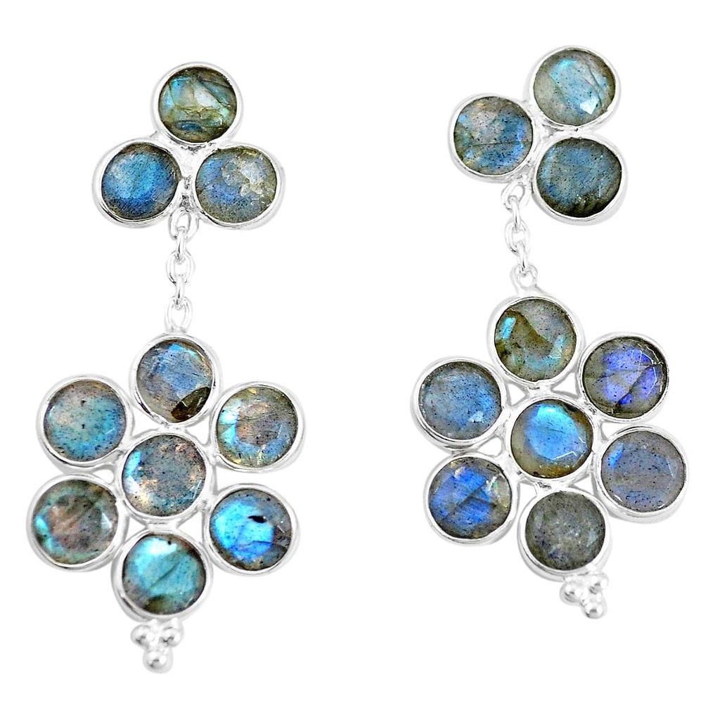16.88cts natural blue labradorite 925 sterling silver earrings jewelry p11762