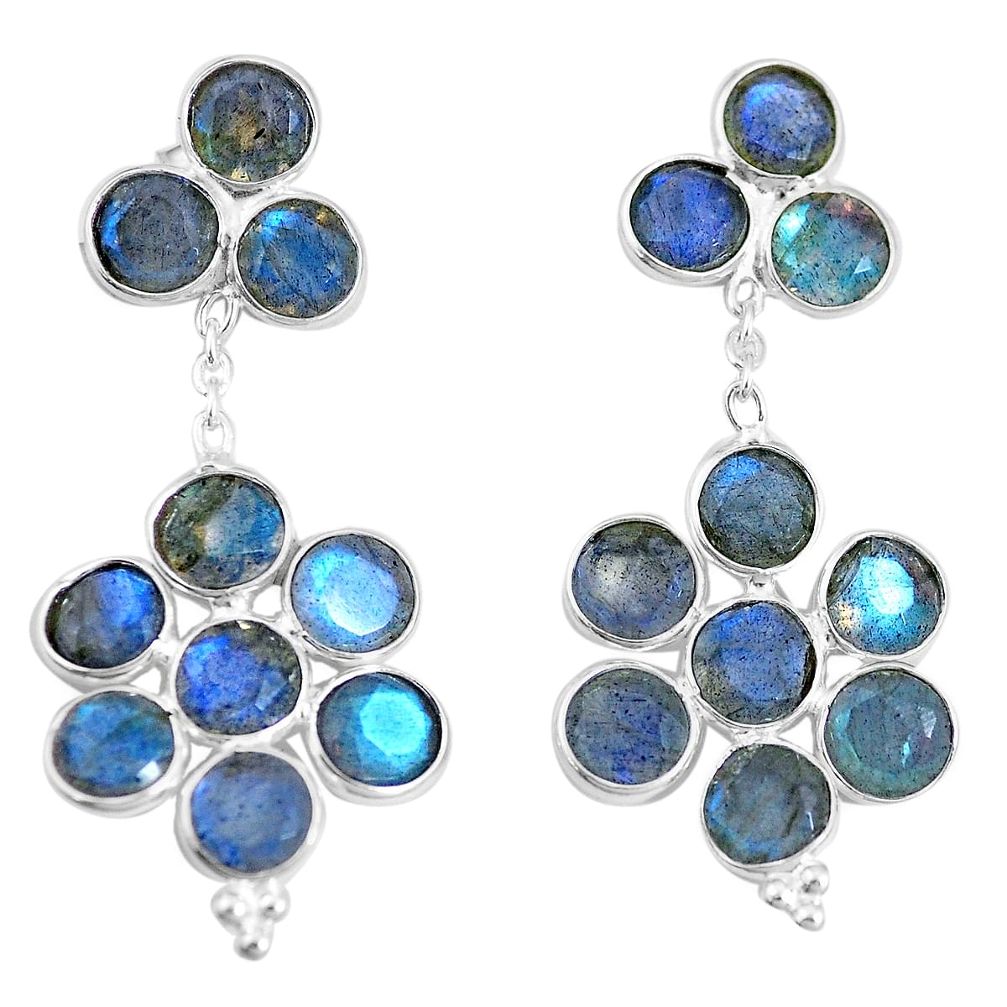 925 sterling silver 15.40cts natural blue labradorite earrings jewelry p11764