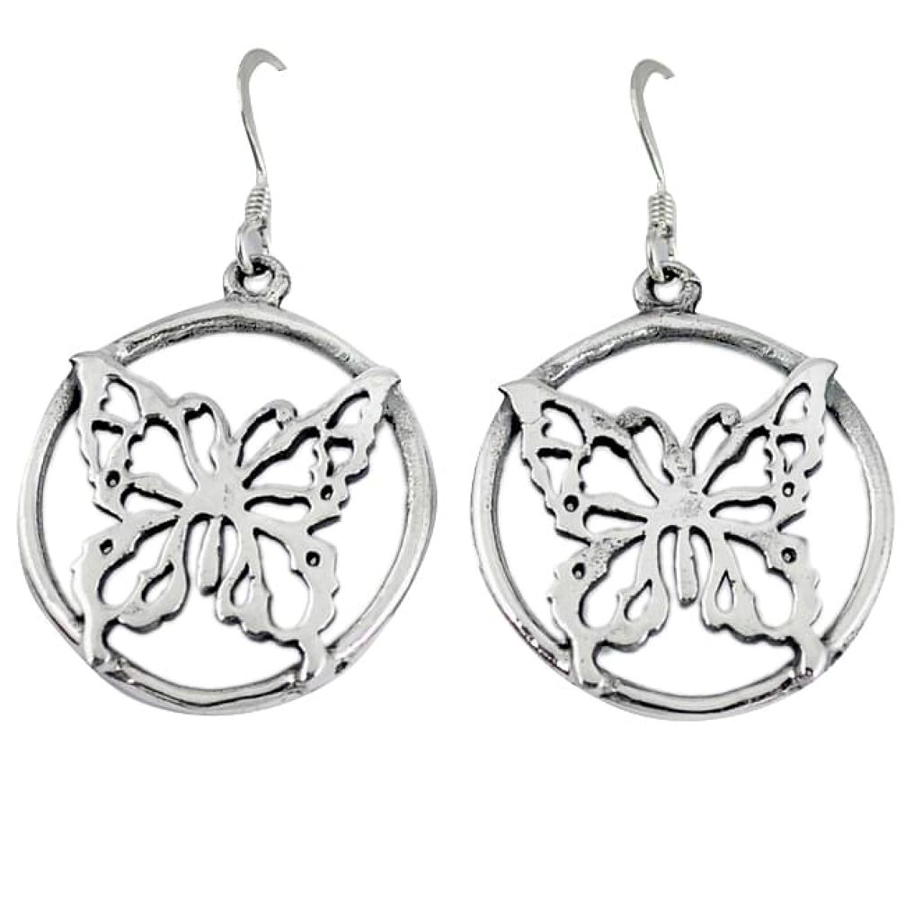 925 sterling silver indonesian bali java island butterfly earrings jewelry p1246