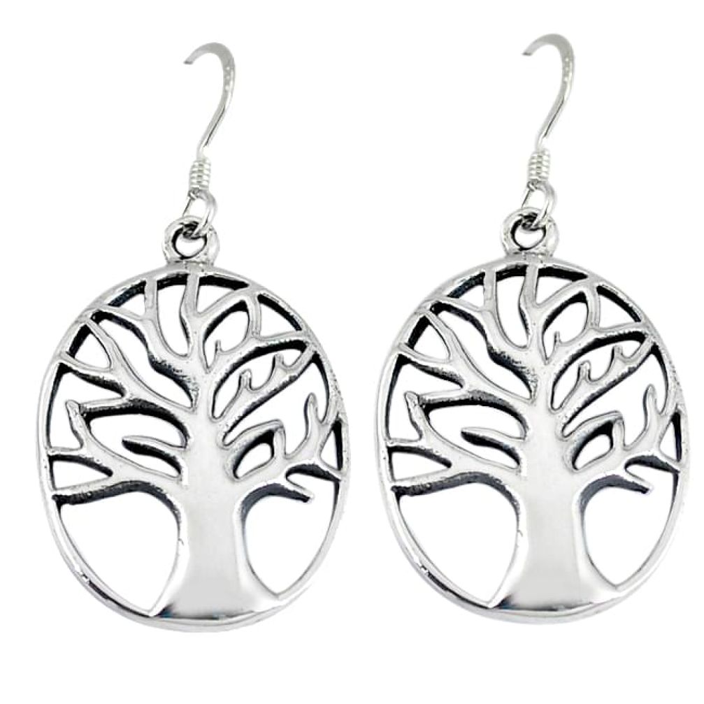 Indonesian bali java island 925 sterling silver tree of life earrings p1278