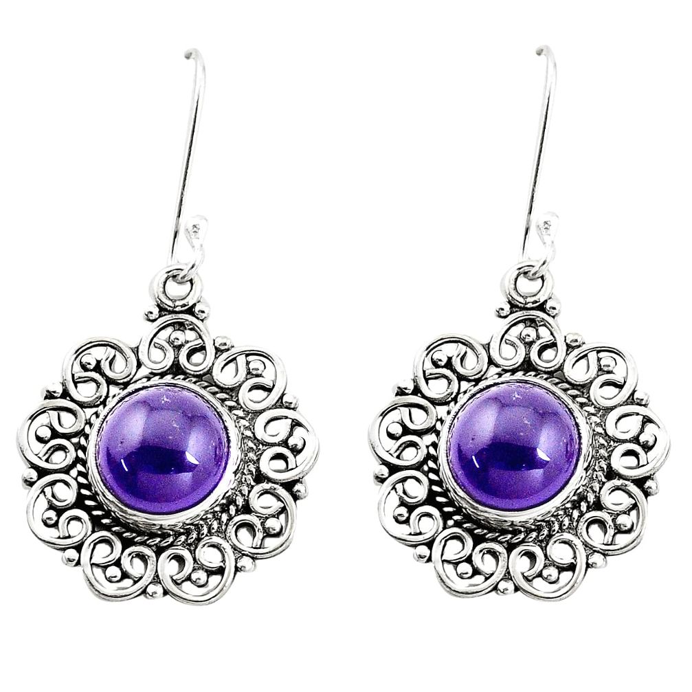 10.02cts natural purple amethyst 925 sterling silver dangle earrings p13229