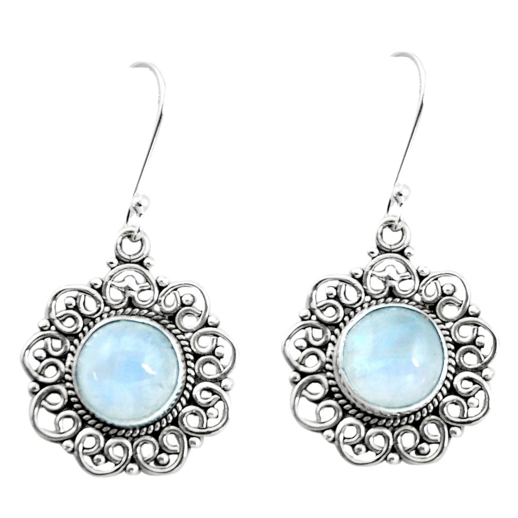 10.02cts natural rainbow moonstone 925 sterling silver dangle earrings p13236