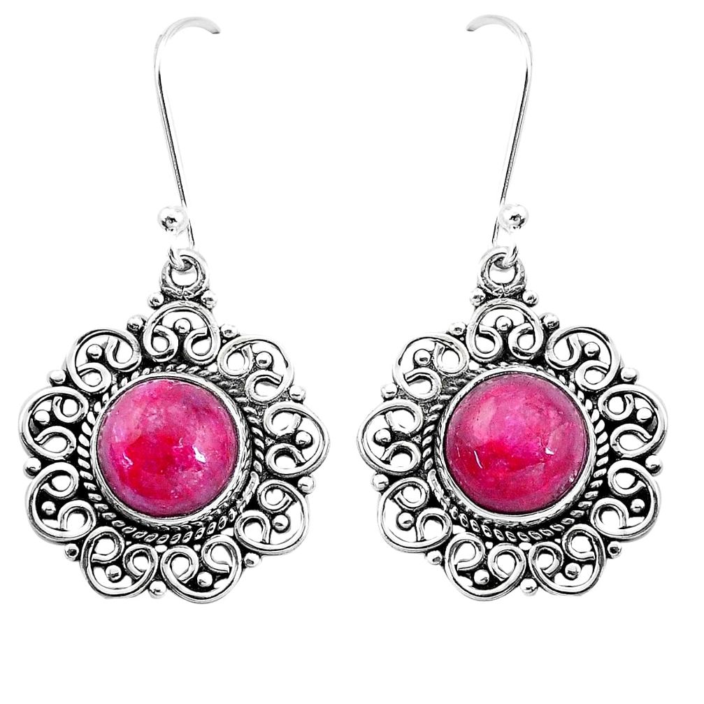 925 sterling silver 10.37cts natural red ruby dangle earrings jewelry p13240