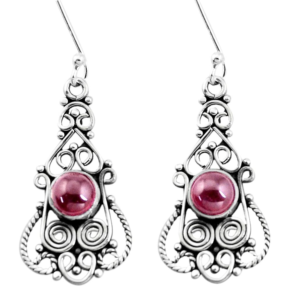 3.42cts natural red garnet 925 sterling silver dangle earrings jewelry p13397