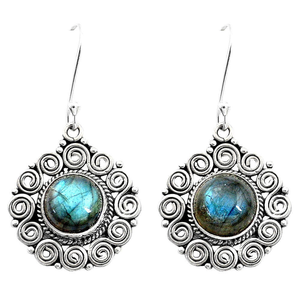 925 sterling silver 11.22cts natural blue labradorite dangle earrings p13455