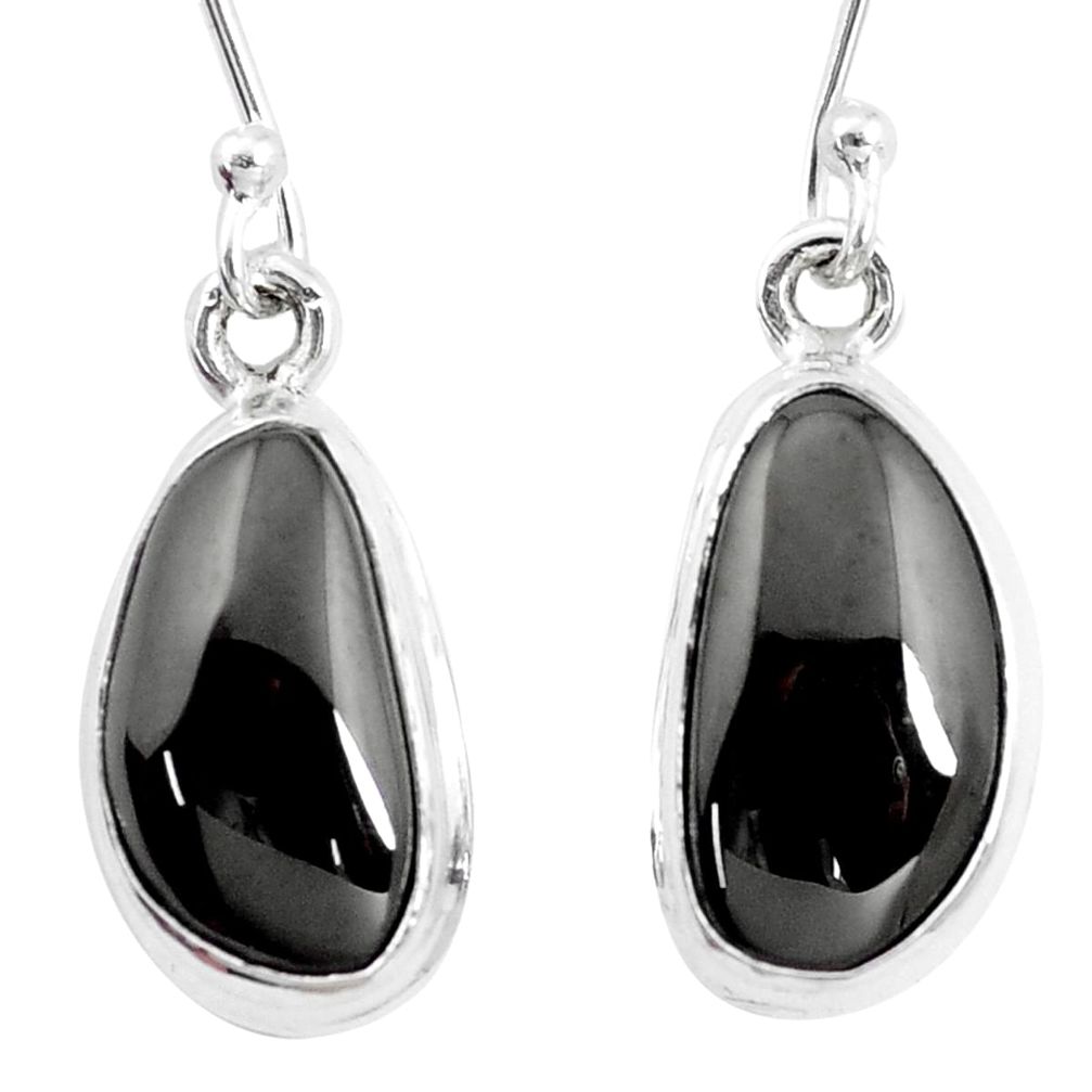 10.02cts natural shungite 925 sterling silver dangle earrings p13683