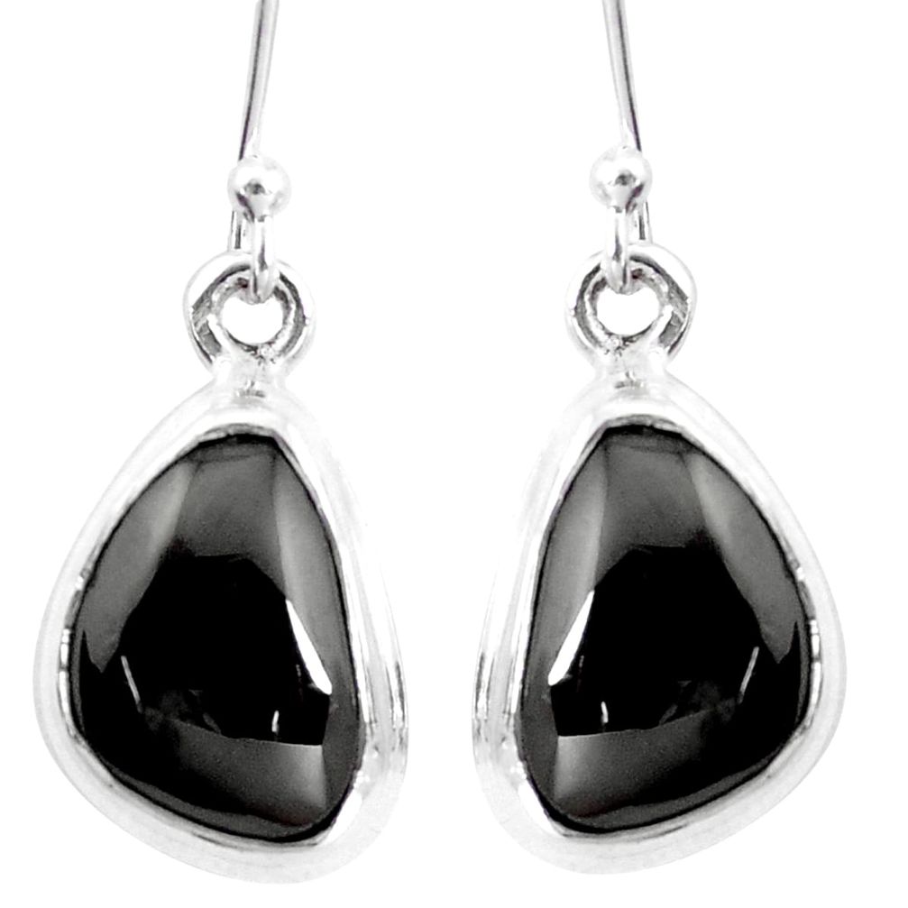 10.02cts natural shungite 925 sterling silver dangle earrings p13689