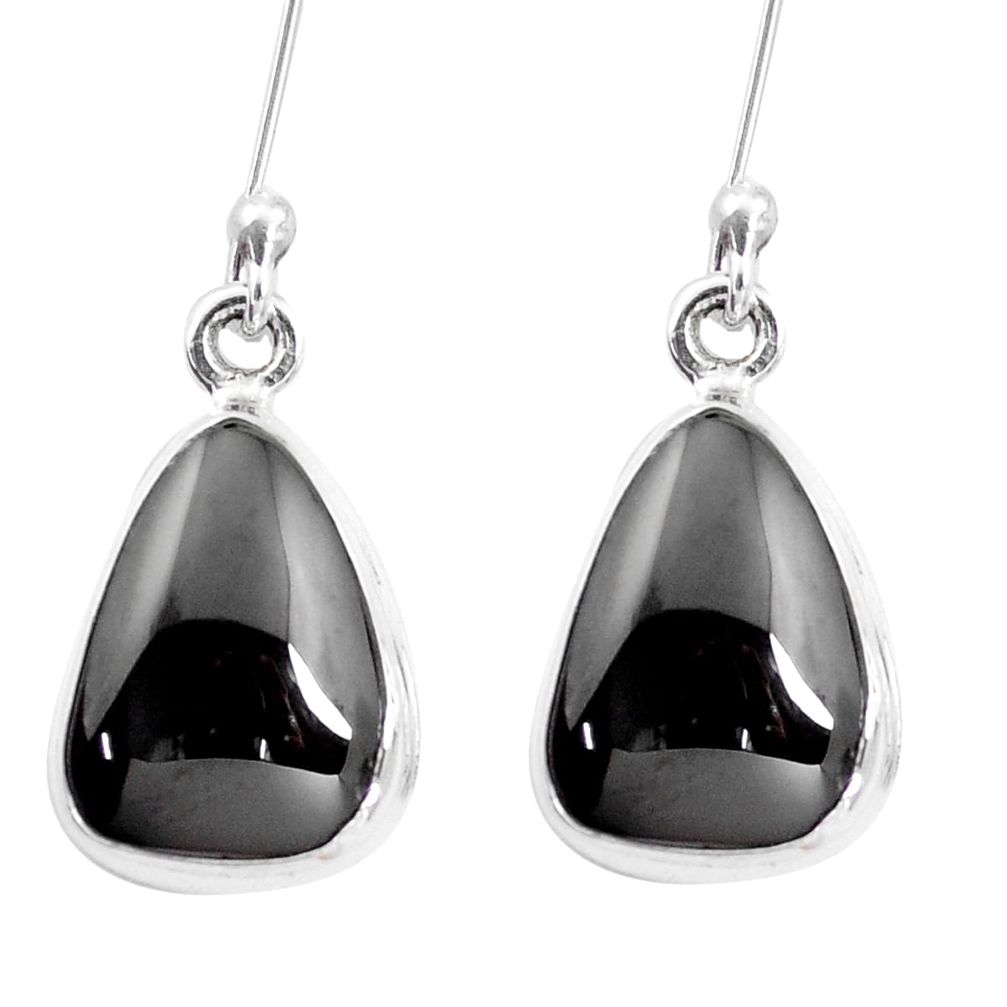 10.78cts natural shungite 925 sterling silver dangle earrings p13691