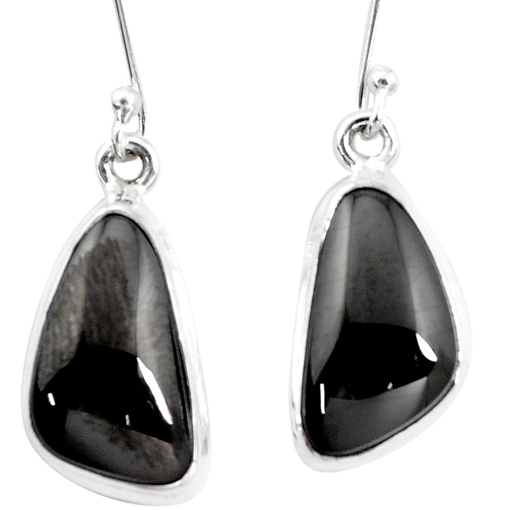 11.66cts natural shungite 925 sterling silver dangle earrings p13694