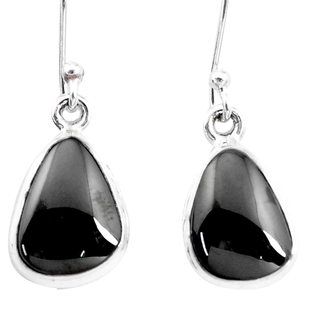 9.18cts natural shungite 925 sterling silver dangle earrings p13696