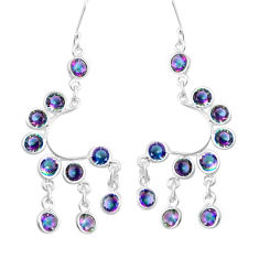 17.22cts multi color rainbow topaz 925 silver chandelier earrings jewelry p15221