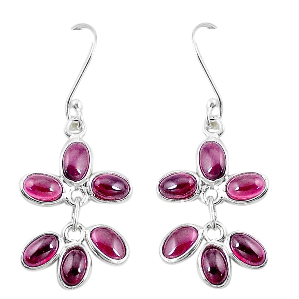 12.66cts natural red garnet 925 sterling silver chandelier earrings p15253