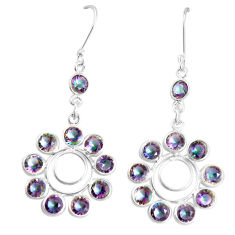 12.83cts multicolor rainbow topaz 925 sterling silver chandelier earrings p15288